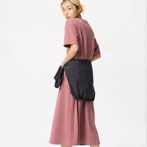 Uniqlo Pink Airism Midi T-Shirt Dress Small Capsule Minimalist
